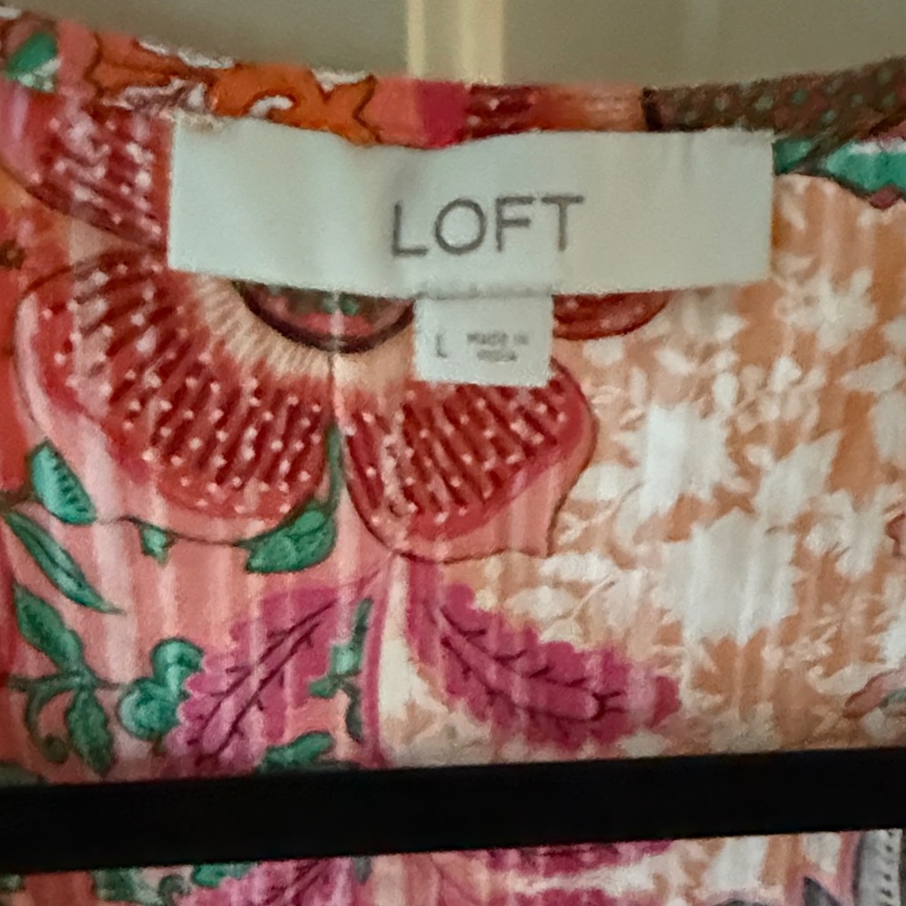 LOFT Women's Vibrant Floral Blouse - Pink and Orange - Picture 2 of 4